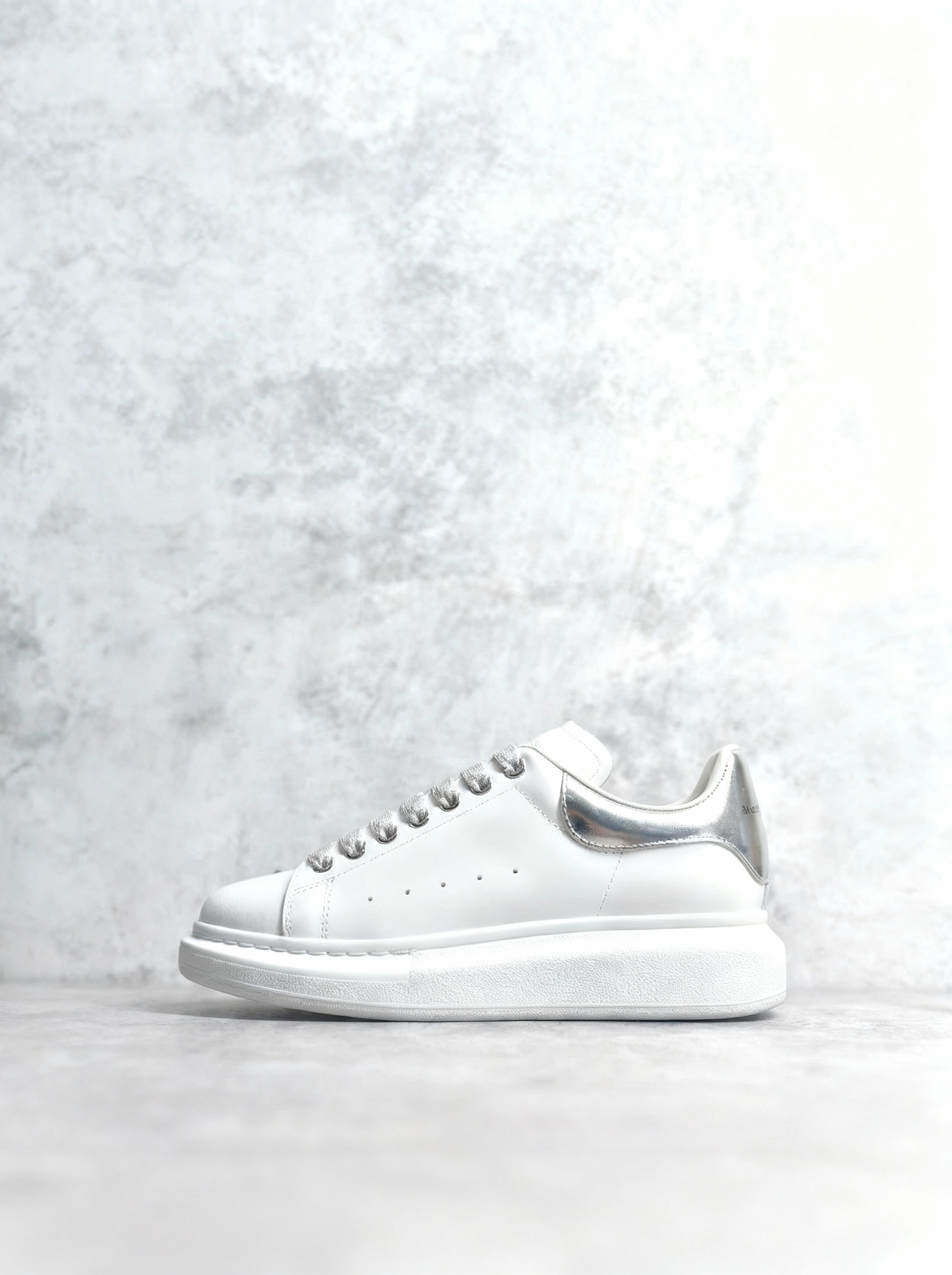 Platinum Court Oversized Sneakers – White & Silver | Ducas Boutique