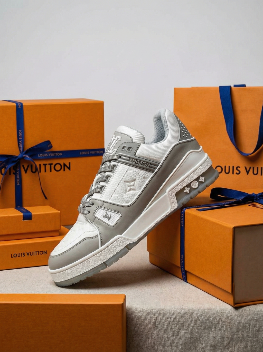 Luxury Gray Designer-Style Sneakers  | Ducas Boutique