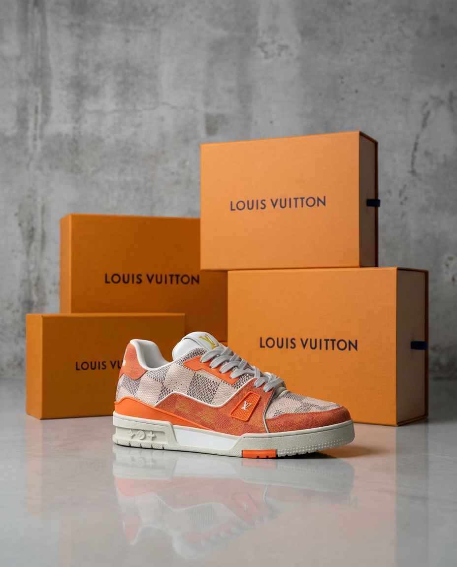 Luxury Orange Designer-Style Sneakers | Ducas Boutique