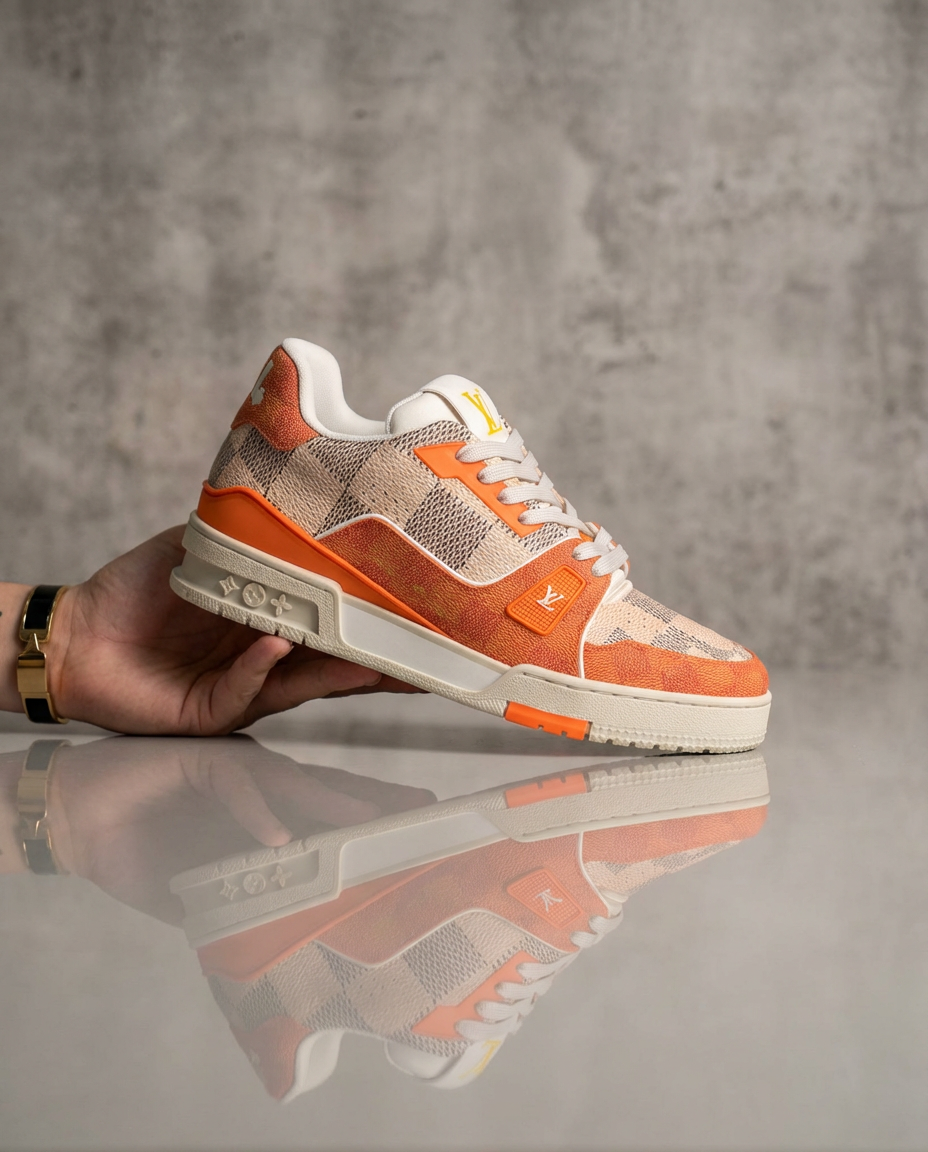 Luxury Orange Designer-Style Sneakers | Ducas Boutique