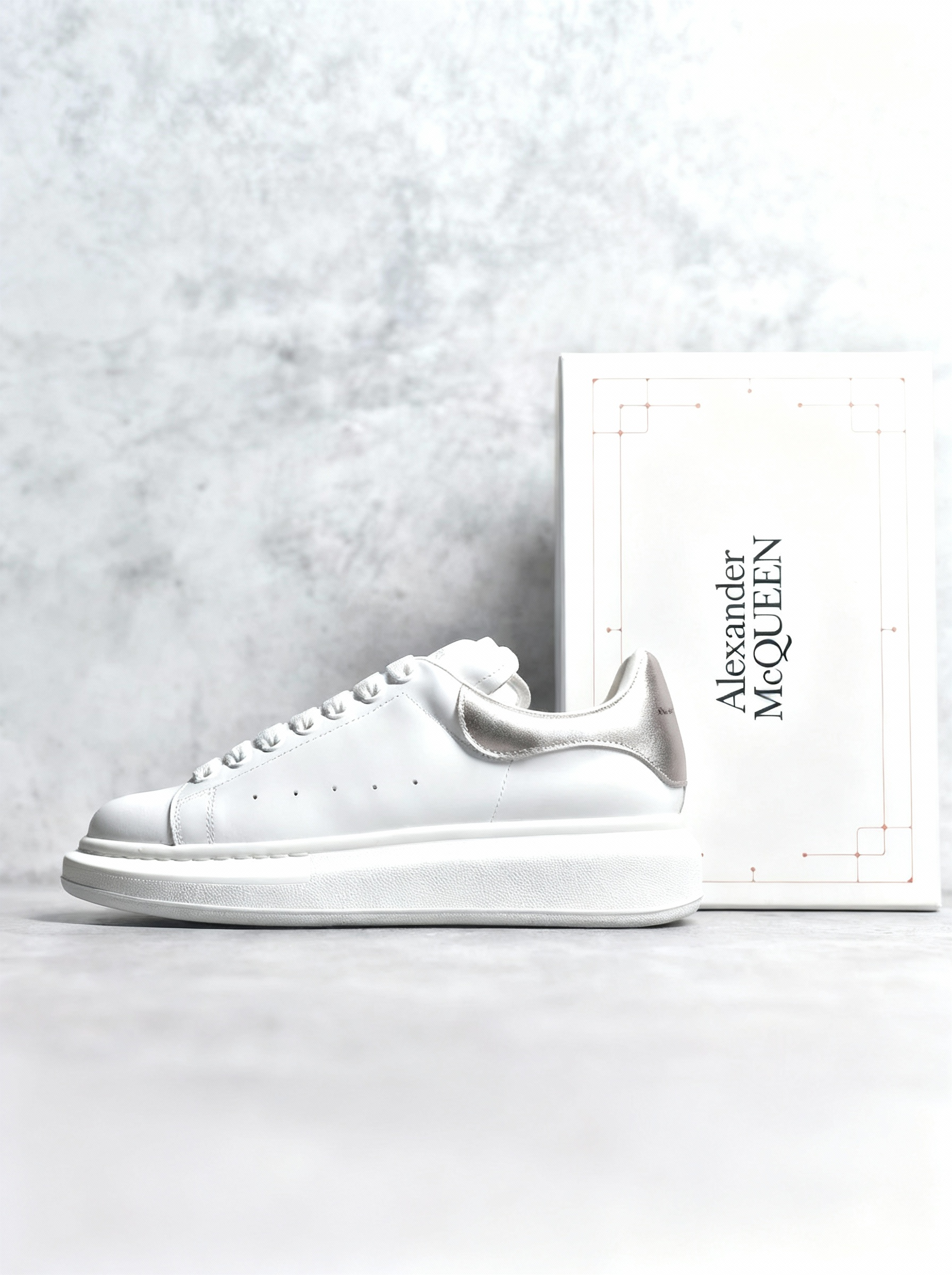 Platinum Court Oversized Sneakers – White & Silver | Ducas Boutique